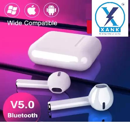 XANK TWS i12 Bluetooth Earphone with Portable Charging Case (White, True Wireless)