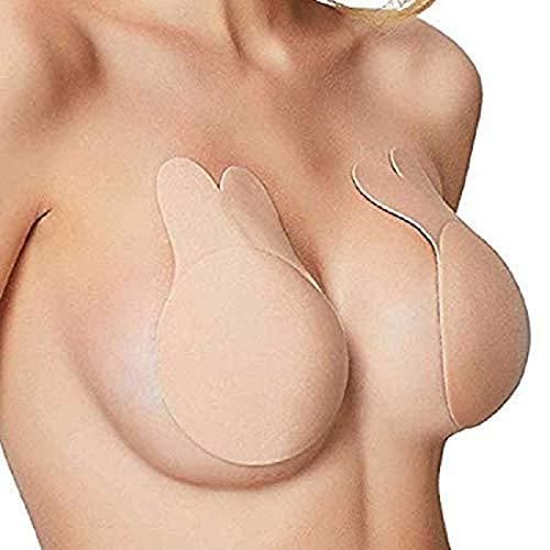 Women's Strapless Backless Bra Lightly Padded Breast Lift Push Up Stick-on Adhesive Nipple Pad